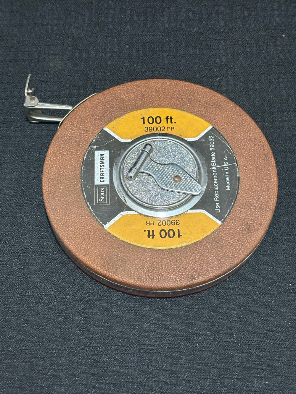 Vintage Sears Craftsman 39002 PR – 100‑Ft Steel Tape Measure – Made in U.S.A.